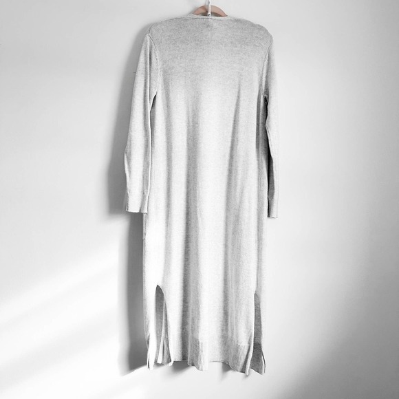 Old Navy Light Gray Long Duster Open Cardigan Sweater sz Large - Picture 5 of 8